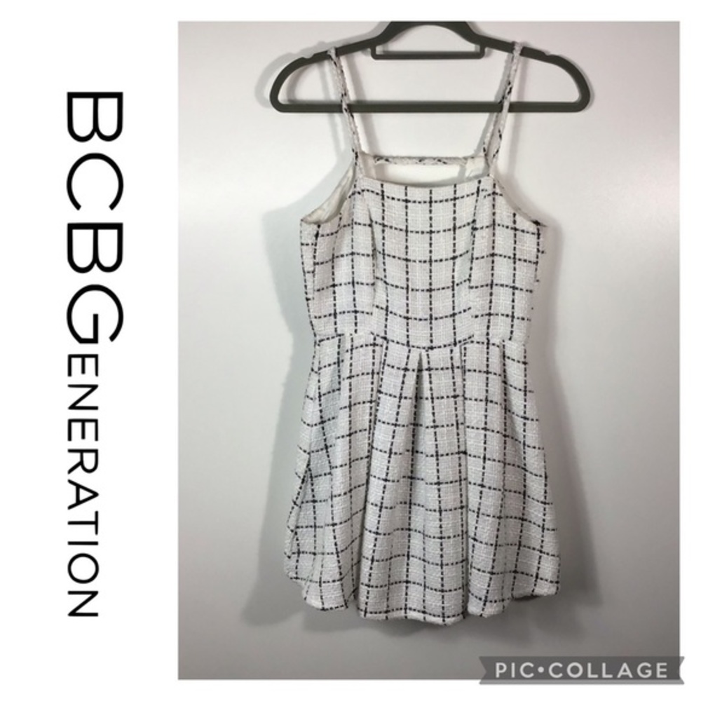 BCBGeneration | White Checked Tweed Mini Dress~0